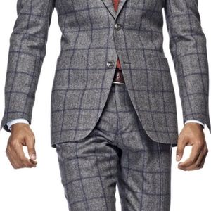 SuitSupply gray/blue wool check suit size 40S